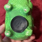 Vintage Chalkware Lime Green Piggy Bank Painted Flowers Made in Tawain Kitschy — photo 9