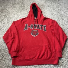 Vintage Y2k Arkansas State Red Wolves Hoodie Large Football Soft Pullover