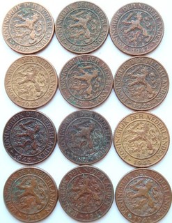 Cent 1942PP Lot van 12 Stuks