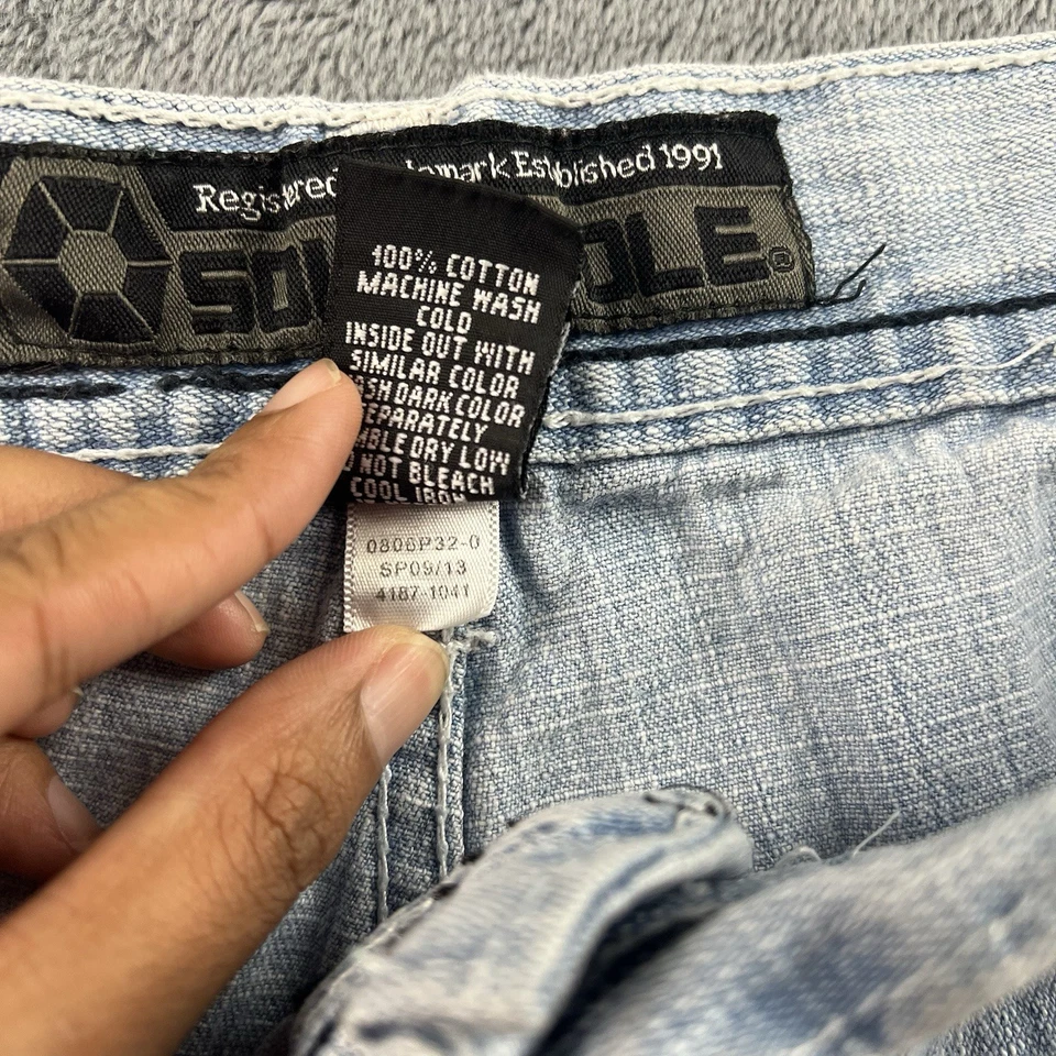 Southpole 4187 Denim Jeans Mens 44x32 Baggy Y2K Light Wash Distressed Hip Hop - Image 4 of 4