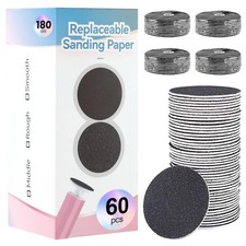 Foot File Replacement Pads, 60pcs Sandpaper Discs 1 Count Pack of 1 , Black