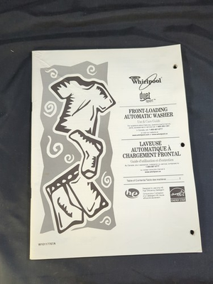 #ad Whirlpool Duet Sport Front Loading Auto Washer Use Care Guide Manual W10117767A $12.00