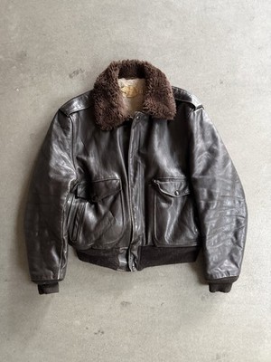 Schott Vintage 674 leather bomber jacket 70s Full Set 44 USA L | eBay