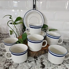 Elegance II Collection Mariner Blue 6 tea mugs & 5 saucer