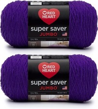 Red Heart Super Saver Jumbo Yarn 2 Pack Amethyst 744 Yards 100 Acrylic