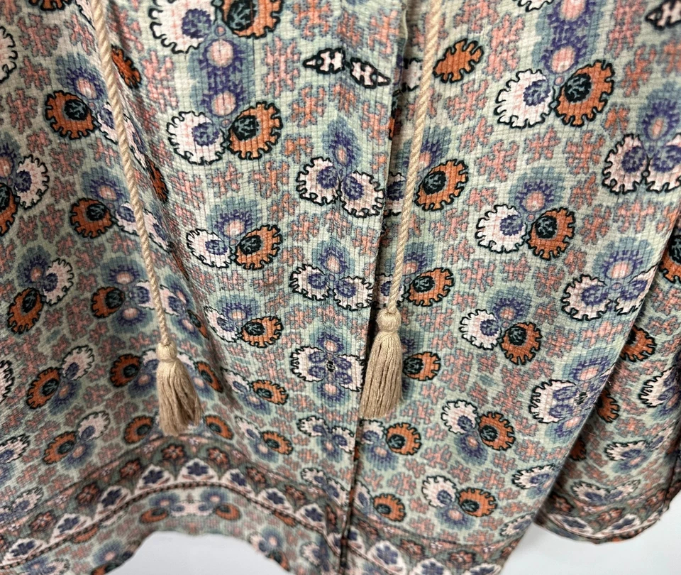 Blusa Vintage America Campesina Top 2X Floral Boho Borla Boho Hippie Transparente Fluida Foto 4 de 4