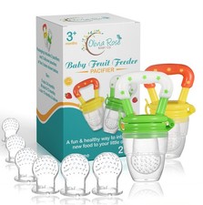 Baby Fruit Feeder Pacifier 2Pack  6 Silicone Food Sacs for 8 Piece Set