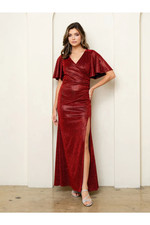 Eva USA 3521 Long Formal Metallic Evening Dress