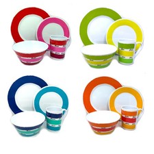 Melamin Geschirrset für 4 Personen 16 Teile Campinggeschirr Camping Dinner Set