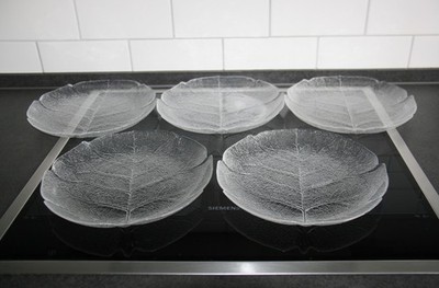 Luminarc Aspen 5 Stück Glasteller Ø 24 cm Speiseteller Blattmotiv Arcoroc