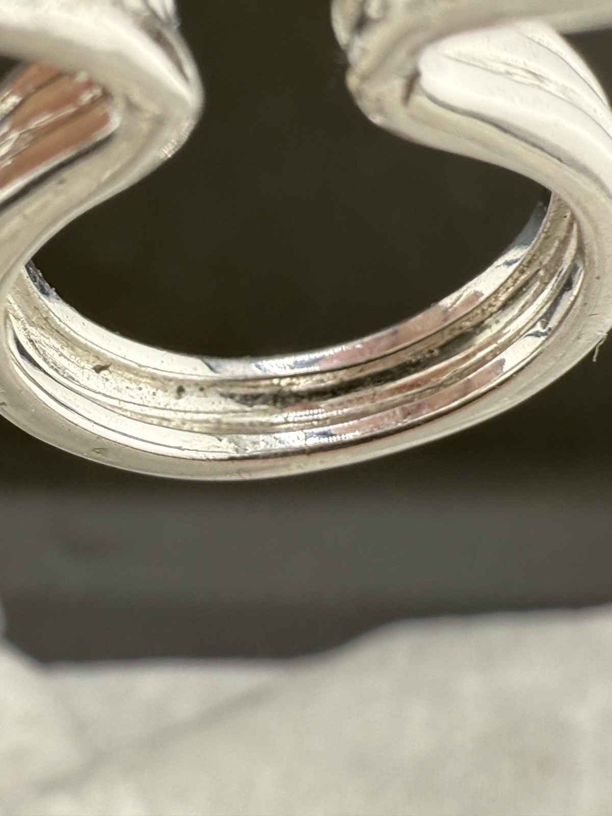 Statement Cocktail Ring Blue Silver Rhinestone 7" - image 5