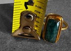 Natural Emerald By Ottoman Hands Cocktail Ring 21k Gold Plate Over Brass — photo 5