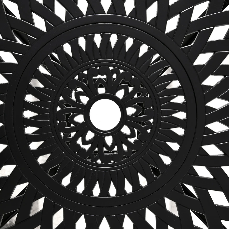 Круглый уличный обеденный стол, литой алюминиевый бистро-стол с отверстием для зонта - Изображение 2 из 4