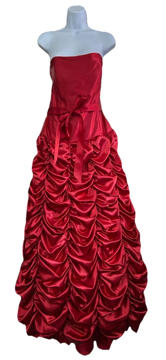 Red Satin Formal Dresses for Women for sale | eBay