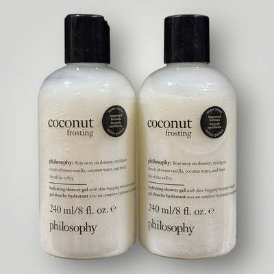 Philosophy Coconut Frosting Hydrating Shower Gel, bubble bath & Shampoo 8 oz NEW