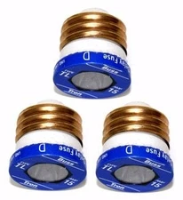 Bussman BP/TL-15 15 Amp Time Delay Plug Fuses 3 Count