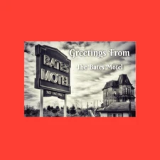 Very Cool Modern Postcard - Greetings From The Bates Motel - Psycho Postcard