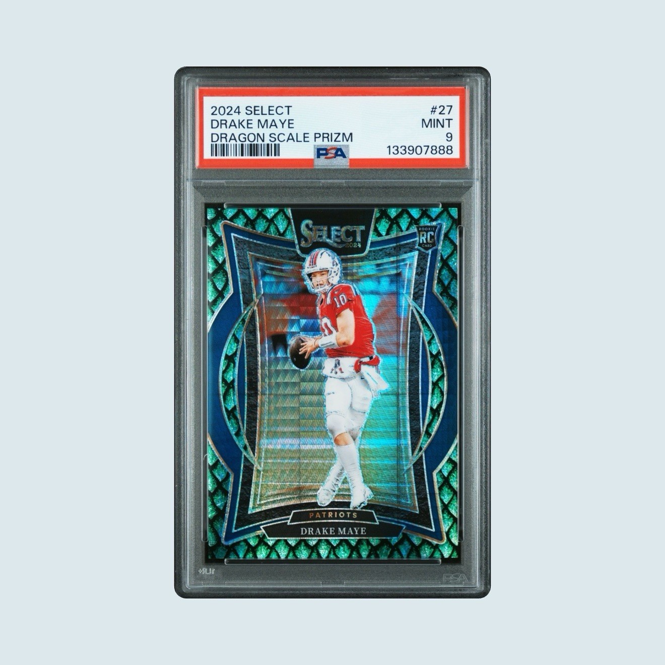 2024 Panini Select - Concourse Drake Maye #27 Dragon Scale Prizm /81 (Rookie RC)