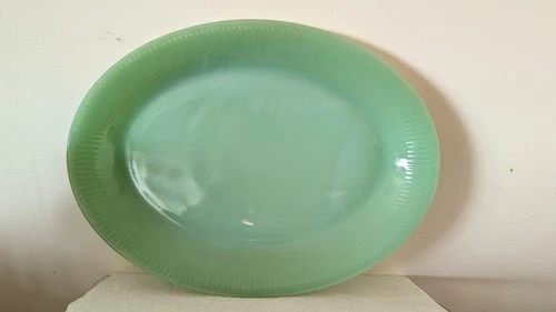 Vintage Jadeite Green Jane Ray Serving Platter 9"x12"