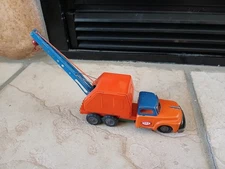 Tin Friction Crane Truck Sss Toys BOOM EXTENDED 12" LONG 1960s Good Working Cond