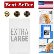 All-Season Large Dog Door Flap Replacement - Easy DIY Installation in White