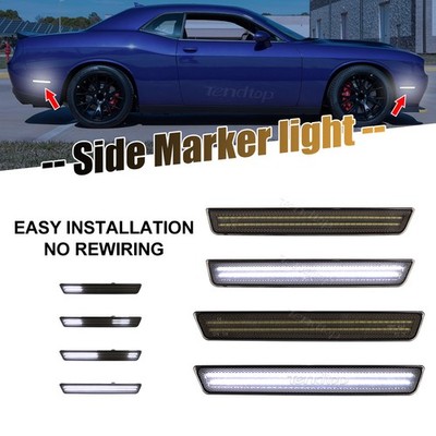 4PCS Dynamic White LED Indicator Side Marke Light For 2015-2023 Dodge Challenger