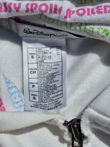 Tinkerbell Walt Disney World Tink Hoodie Sweatshirt Full Zip Jacket Womens Small - Imagen 10 de 13