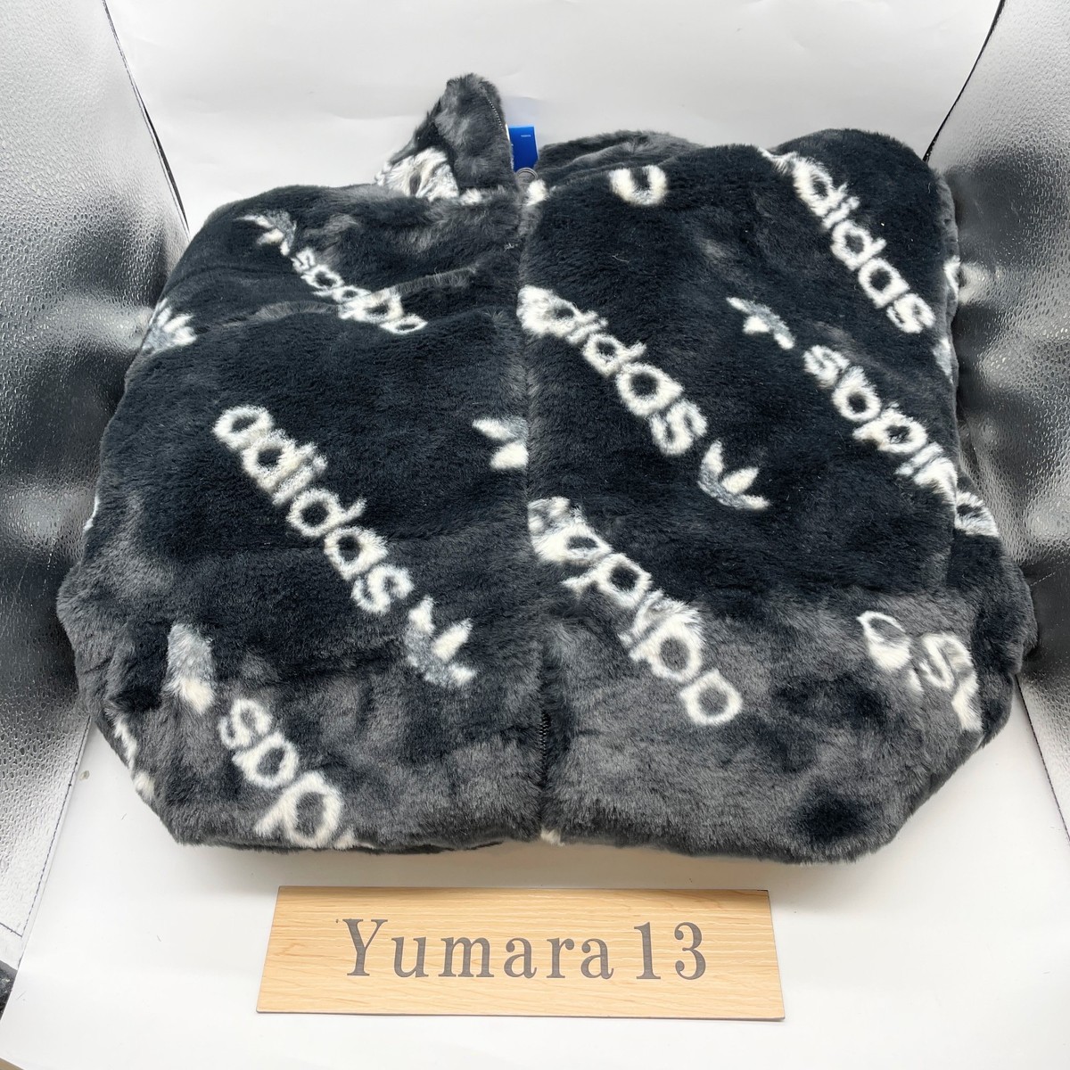 adidas WMNS Tonal all-over Print Fur Jacket Black IW5920 Japan