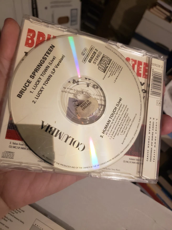 New Bruce Springsteen One Step Up U.S. Promo CD + Lucky Town Import CD Single - Image 4 of 4