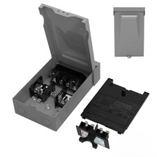 240VAC 60 Amp Fused AC Disconnect , Outdoor Waterproof Metal Enclosure with P...