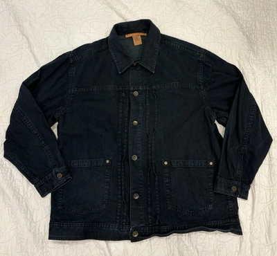 #ad #ad Vintage Sean John Denim Jacket Mens Size XXL Black Y2K Old School Chore Coat $19.98