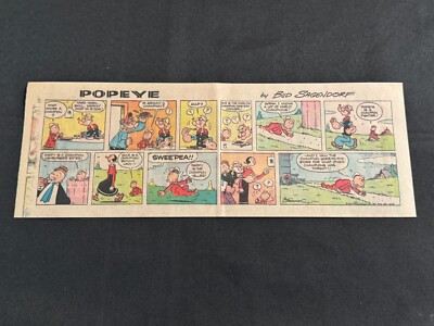 コミック「ポパイ」原作者Bud Sagendorfさんのサイン 1967年　原画 Q01b POPEYE by Bud Sagendorf Sunday Quarter Page Comic Strip