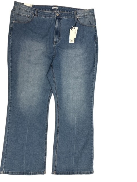 DEX Jeans size 24 Blue Stretch Denim High Rise Straight Wide Baggie 30" Inseam