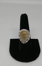 Ring Golden Rutilated Quartz Gemstone 925 Silver Jewelry Size 9