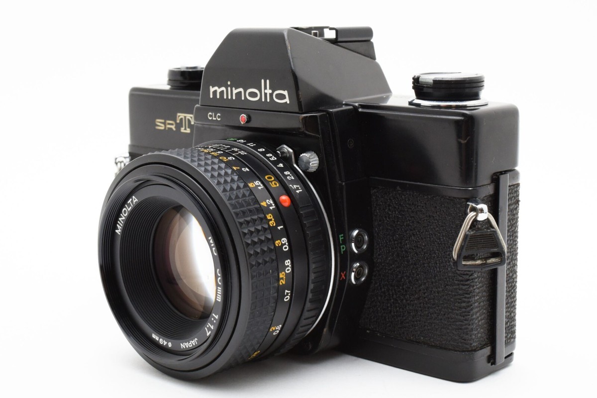 【完動品】Minolta SR T 101 BLACK 50mm F/1.7 NEAR MINT] Minolta SRT 101 Black 35mm Film Camera MD 50mm F