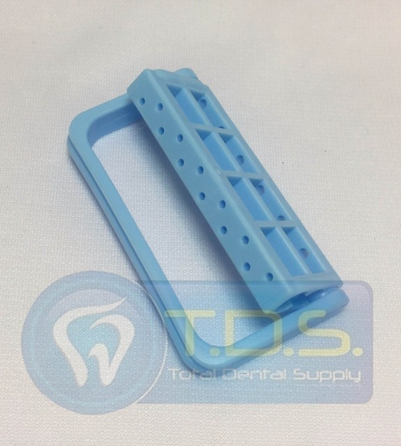 Dental Bur block Caddy Station Autoclave Box Holds 12 FG/RA 3 Levels Thin Blue eBay