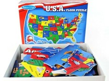 Melissa Doug 51 Jumbo Pieces U.S.A. Extra Large Floor Puzzle 2 Feet X 3 Feet