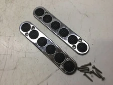 O2f Bayliner Capri Boat Step Pad Set (2) Rounded Chrome Rubber 7 1/4" x 1 1/2"