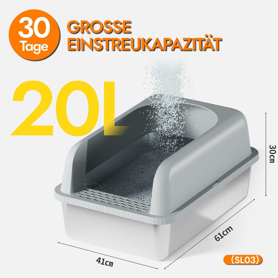 Enclosed Stainless Steel Cat Litter Box with Lid, Metal Litter Box for