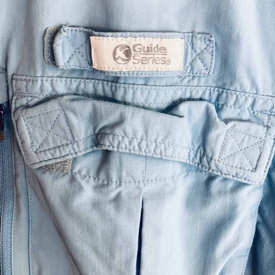 Camisa de pesca azul para hombre Gander Mountain Guide Series talla XL SS nailon ventilada. Foto 4 de 4