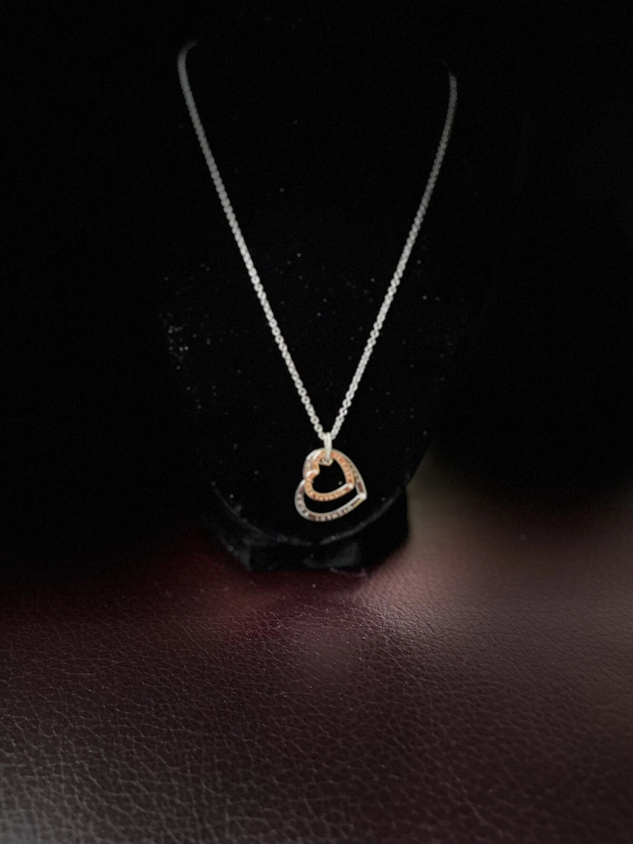 Michael Kors double chain hearts necklace sliver/rose gold tone 