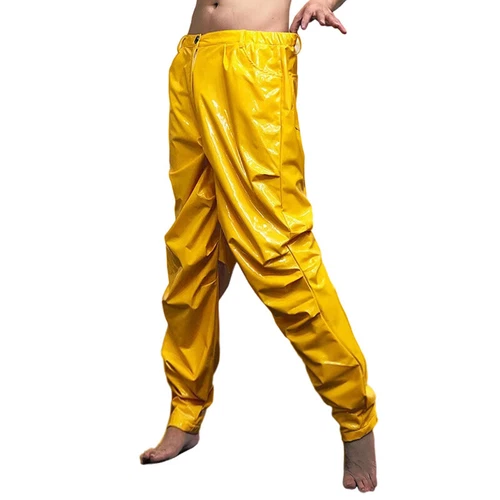 Herren Metallic Kunstleder PU Hose Tapered Hose Shinny Tanz Schausteller Kostüm - Bild 10 von 38