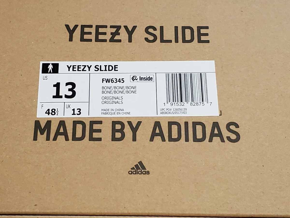 BNIB Sold out Yeezy Slides Bone Sandals Men s 13 Kanye West Adidas FW6345