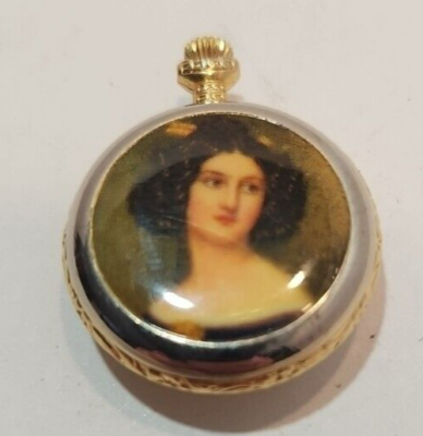 Vtg Caravelle Pocket Watch Manuel WInding 28mm Gold Plated Swiss Made Untested Caravelle Pocket Watch, Swiss Made Bulova Pocket Watch, Gold  main image 3