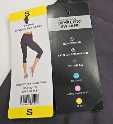eBay Go Go Walk Women\'s NWT Flex Yoga Walk | Size Pants S Capri Skechers Purple Legging