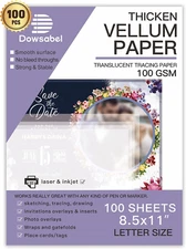 Translucent Vellum Paper, Dowsabel 68LBS 8.5 X 11 Inches Printable Vellums for C
