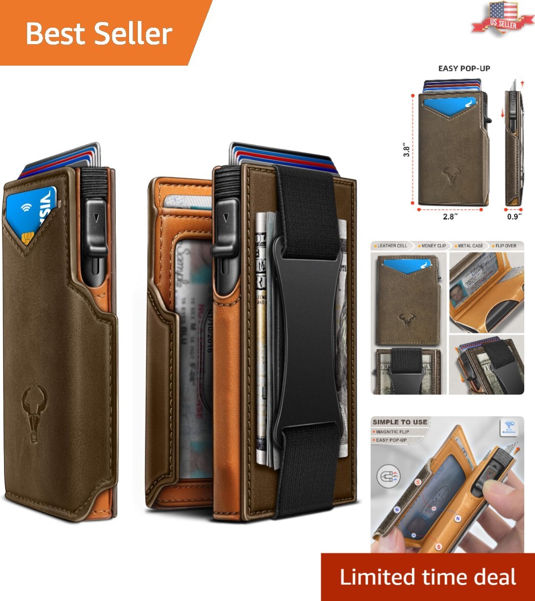 Slim RFID Blocking Luxury Wallet for Men with Magnetic Closure
