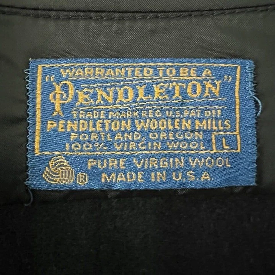 Camisa de tartán reloj negro Pendelton vintage años 70 para hombre talla L manga larga a cuadros Foto 2 de 4