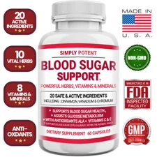 Blood Sugar Support Supplement, Gymnema Cinnamon, Blood Sugar Balance Complex