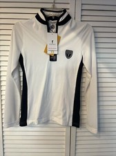 NWT Golfino Ladies Retro Sport Long Sleeve white Golf Top